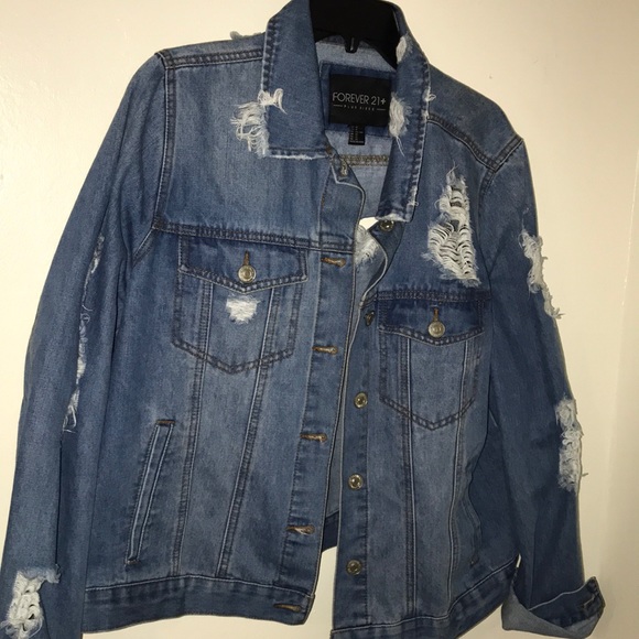 ripped jean jacket forever 21